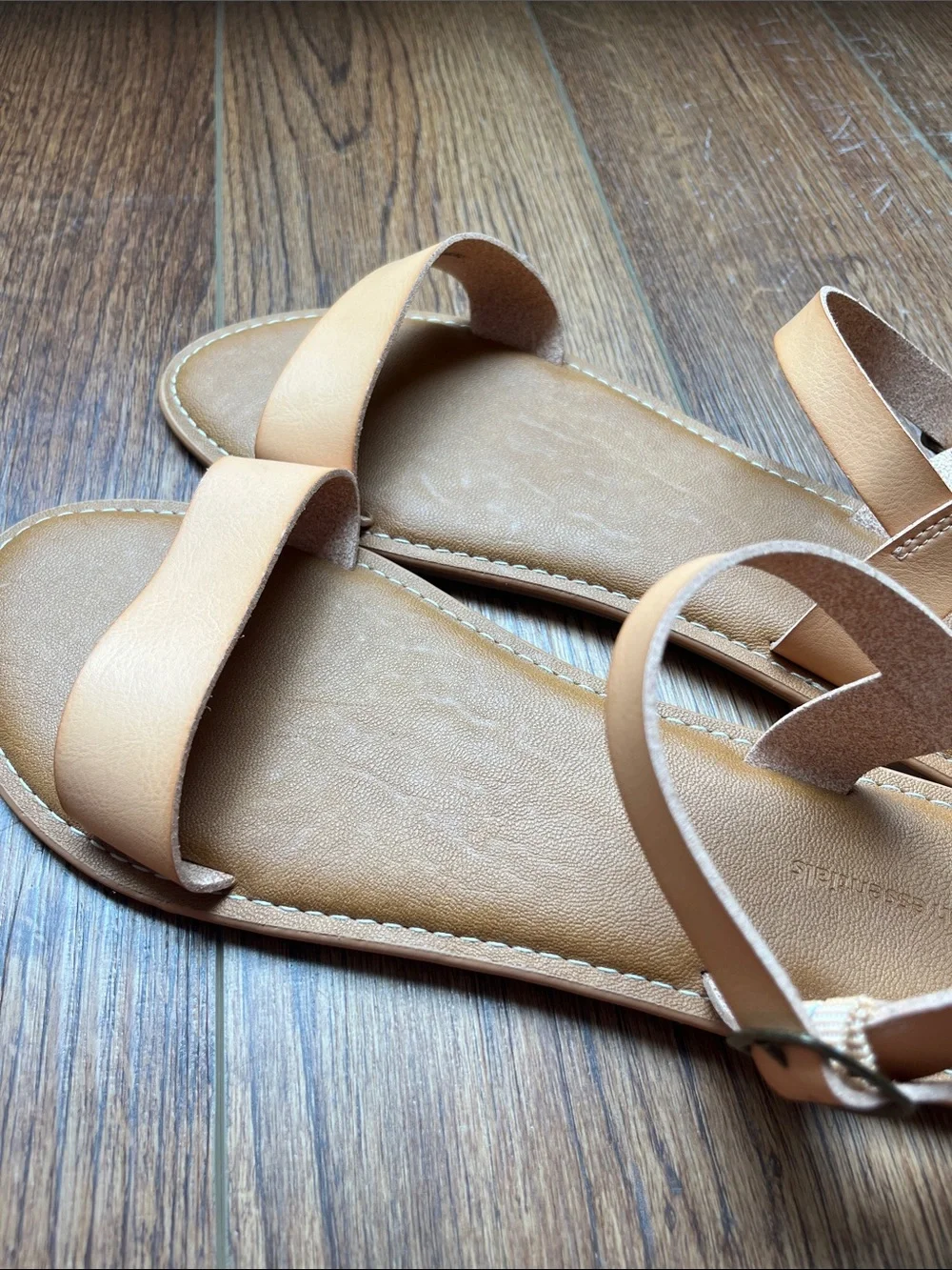 Natural/Tan Strap Buckle Sandals- Size 13